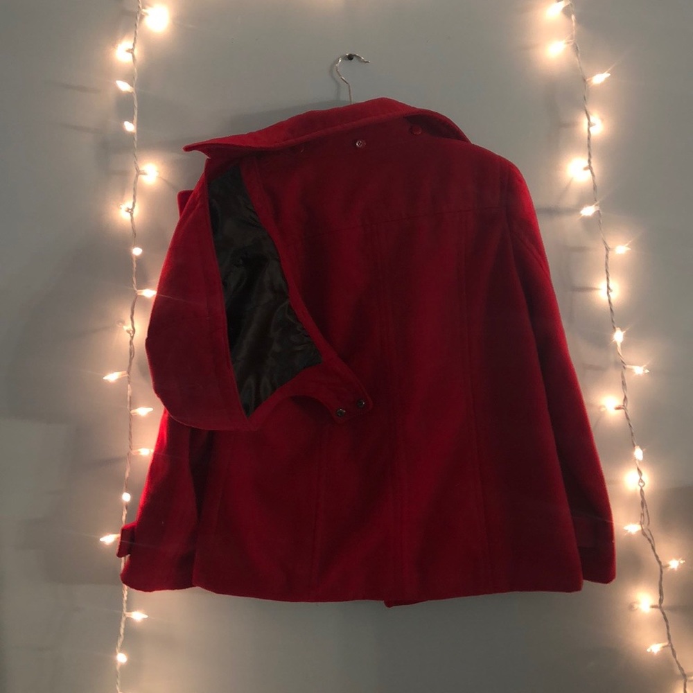 calvin klein red pea coat - Picture 6 of 8